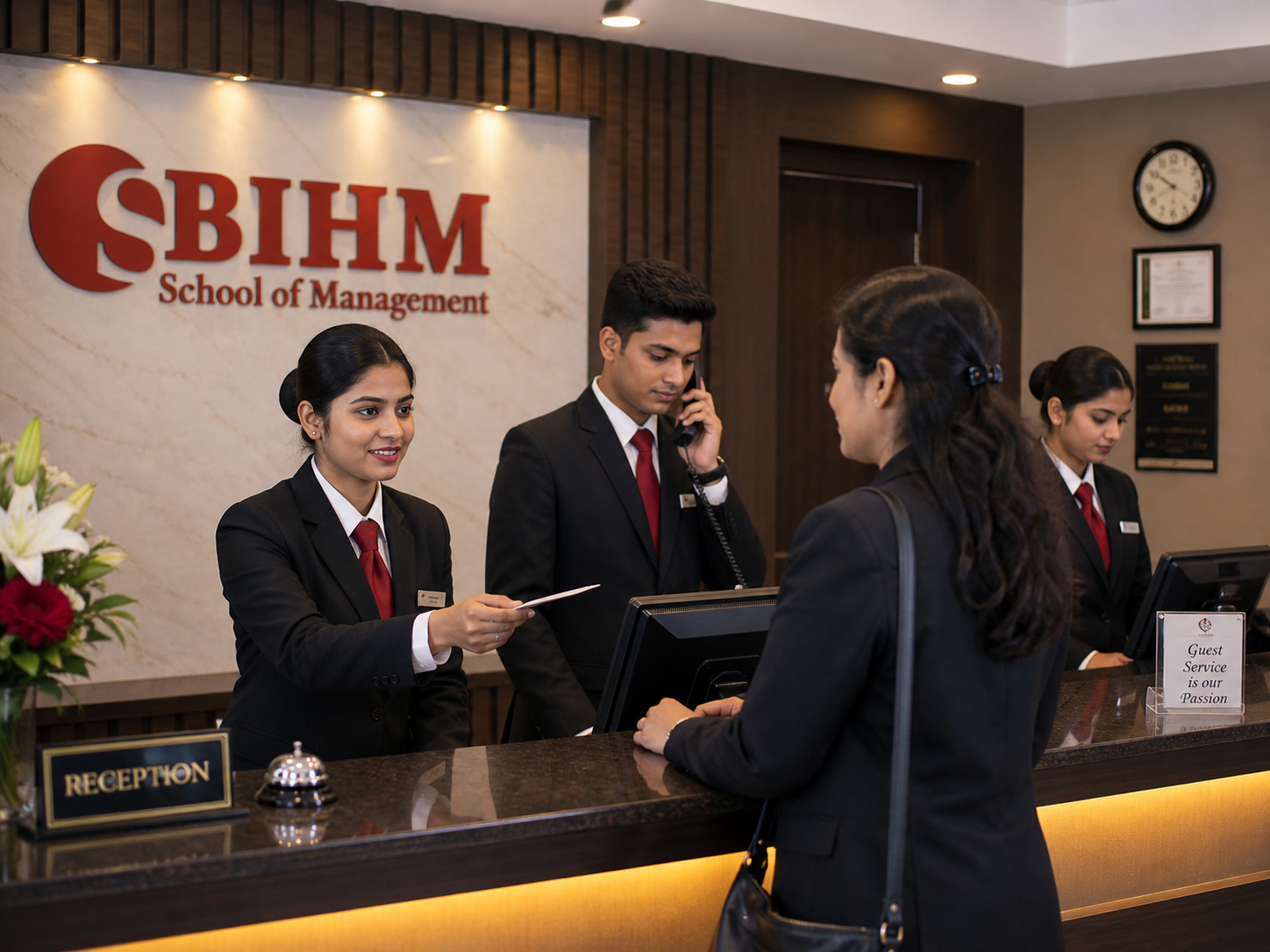 SBIHM front-office training lab for Travel & Tourism Management students